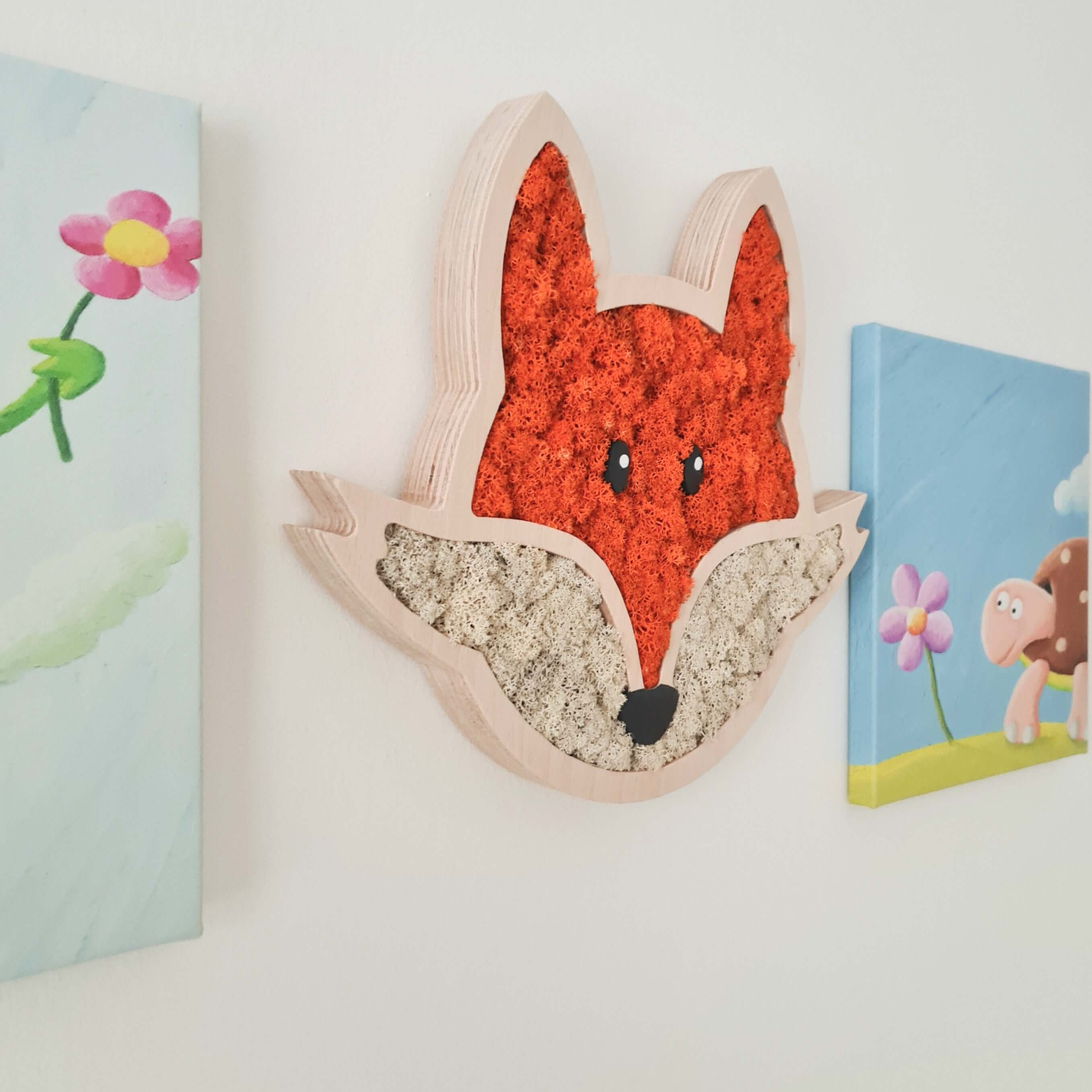 Moosbild Tiergesicht Fuchs mit Islandmoos