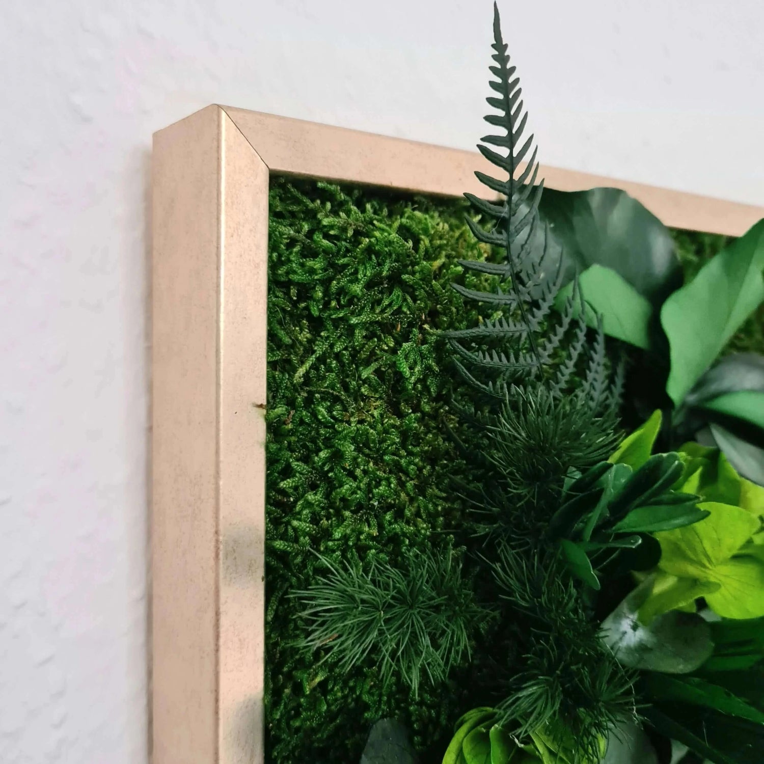 Pflanzenbild "antik-gold" im Vollholzrahmen