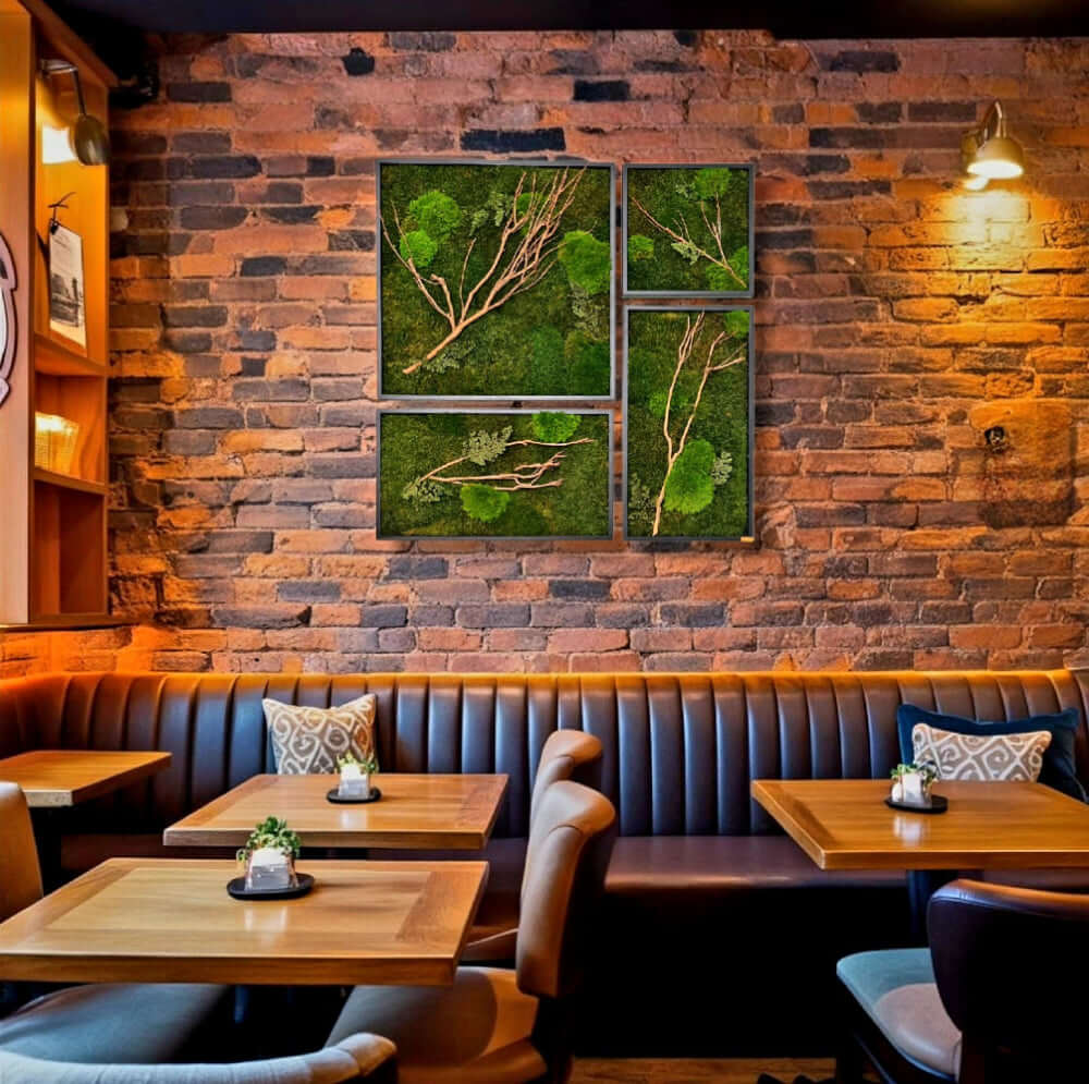 Moosbild Set, Moosbilder mit Holz