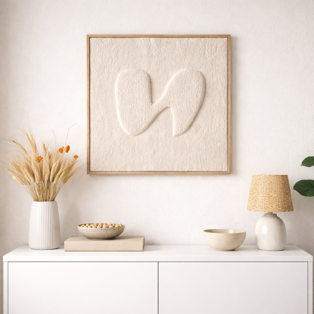 gerahmter Wandteppich "organic"