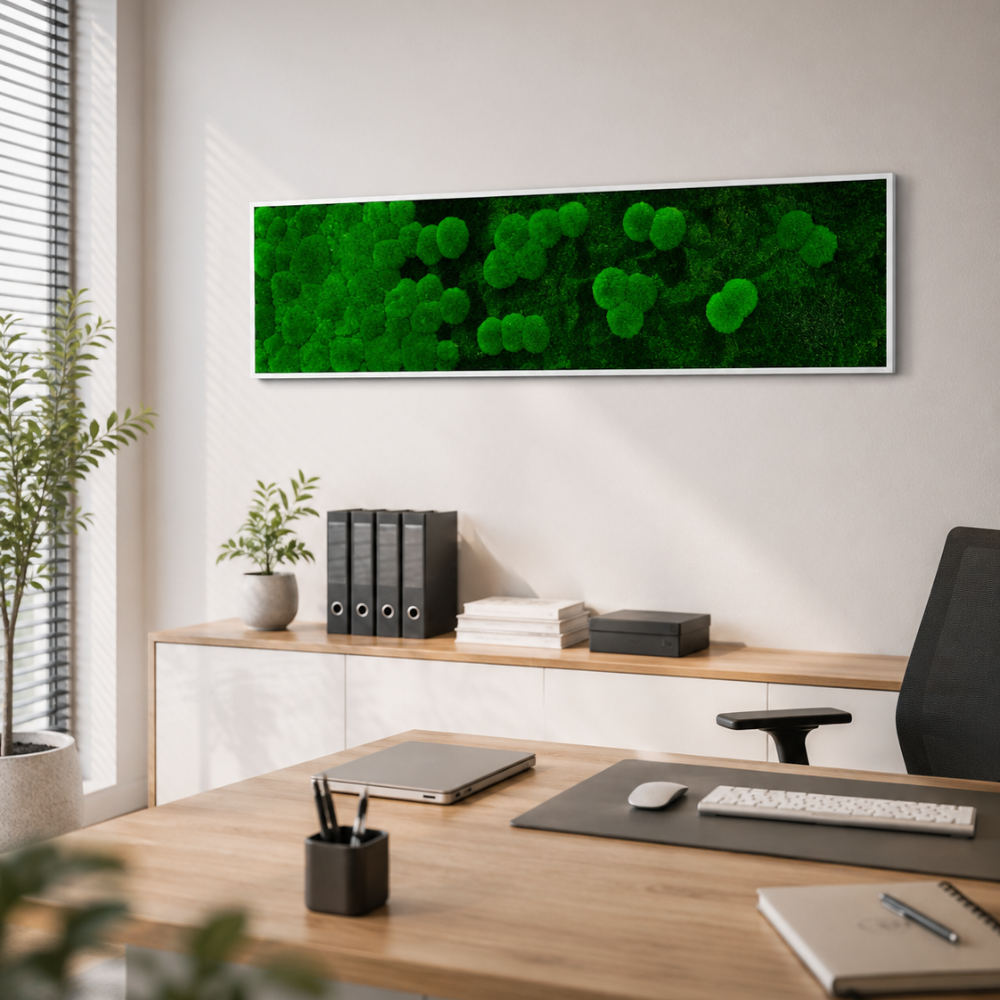 Moss picture gradient, solid wood frame