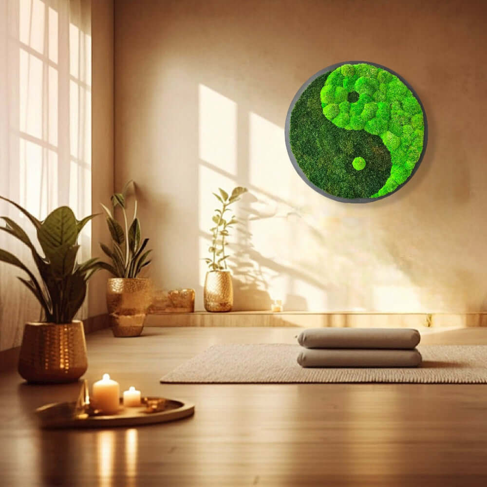 Moosbild rund "Yin Yang"