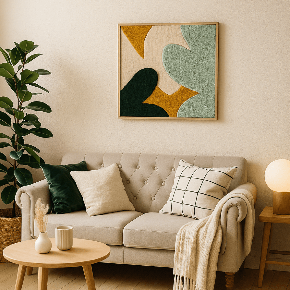 gerahmter Wandteppich "organic harmony"