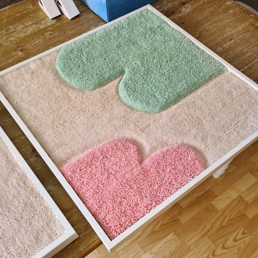 gerahmter Wandteppich "Formen"