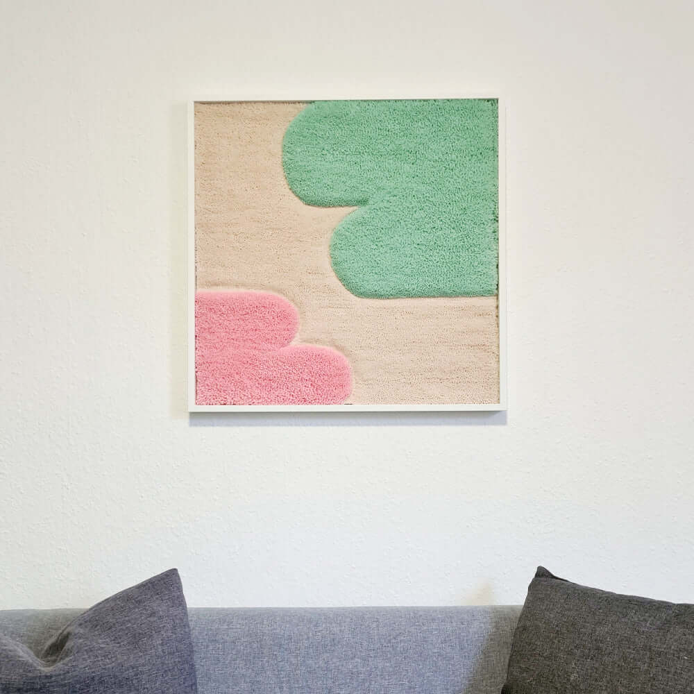 gerahmter Wandteppich "Formen"