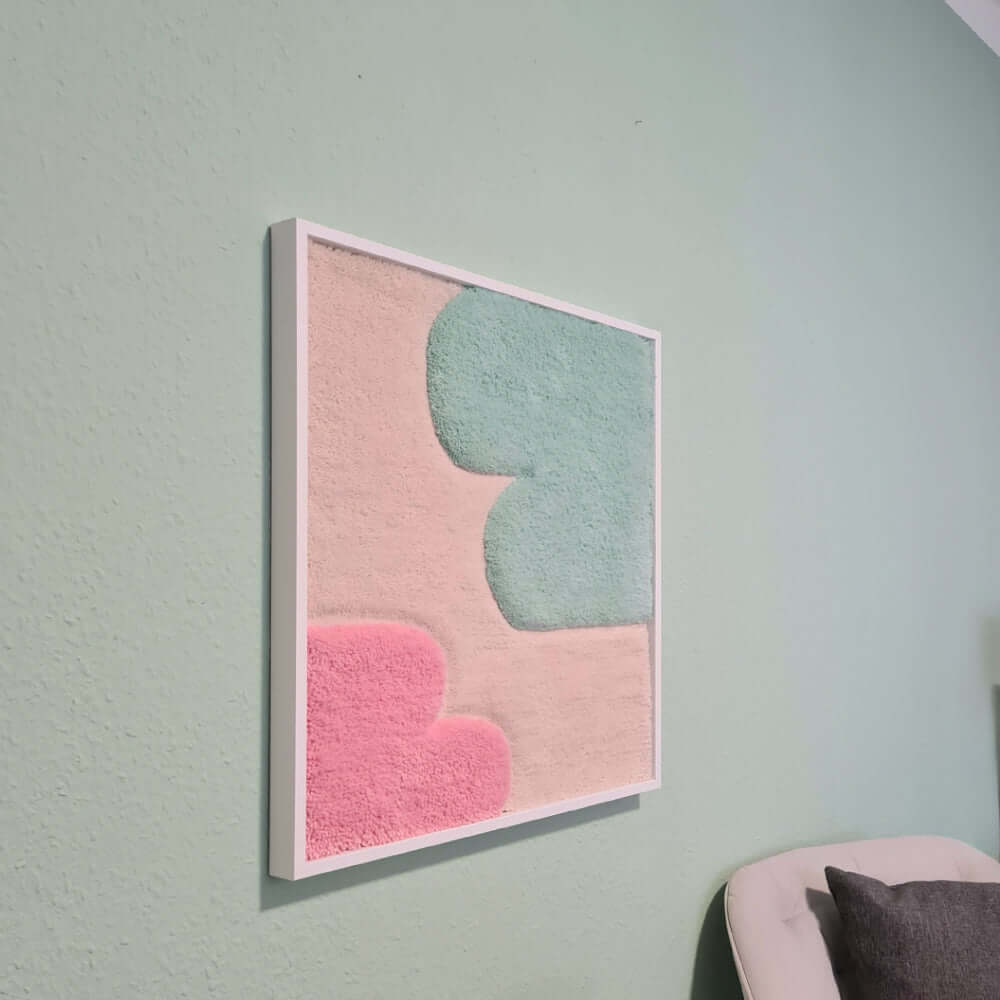 gerahmter Wandteppich "Formen"