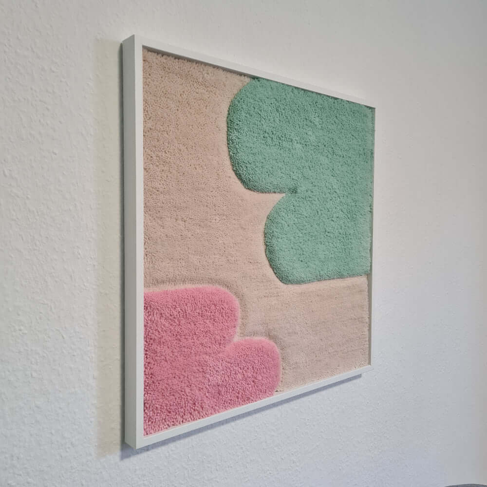 gerahmter Wandteppich "Formen"