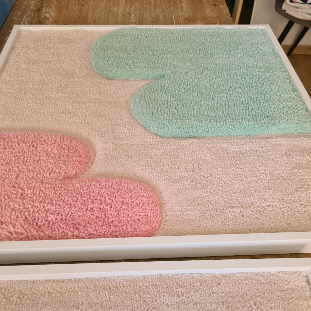 gerahmter Wandteppich "Formen"