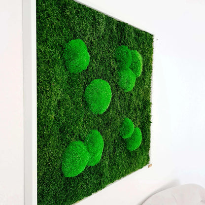 Moss picture forest &amp;amp; pole moss, solid wood frame