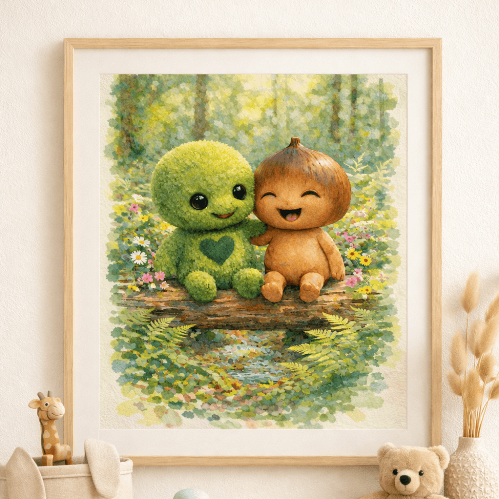 Wandbild 3er Set "Abenteuer im Mooswald"