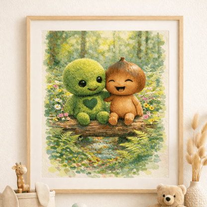 Wandbild 3er Set "Abenteuer im Mooswald"