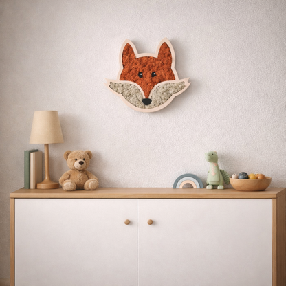 Moosbild Tiergesicht Fuchs mit Islandmoos