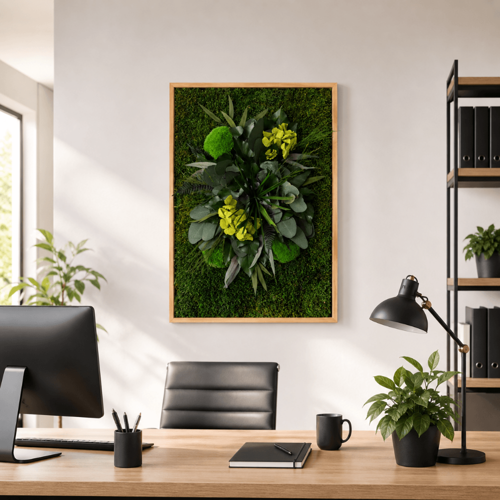 Pflanzenbild mit echten konservierten Pflanzen 60x40 cm