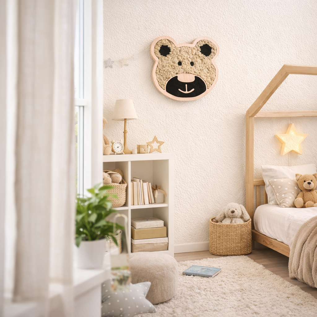 Moosbild Tiergesicht Teddybär mit Islandmoos