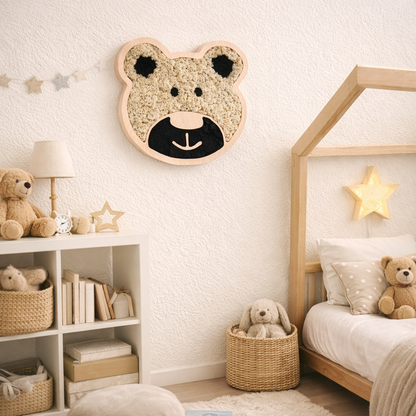 Moosbild Tiergesicht Teddybär mit Islandmoos