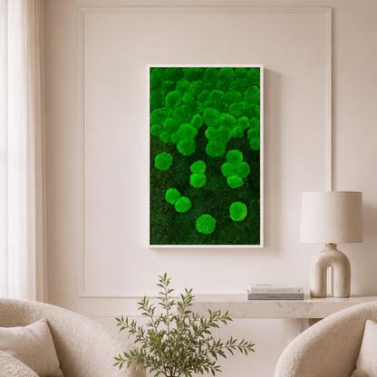 Moss picture gradient, solid wood frame