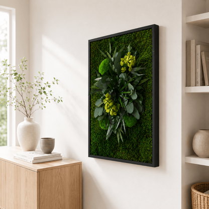 Pflanzenbild mit echten konservierten Pflanzen 60x40 cm