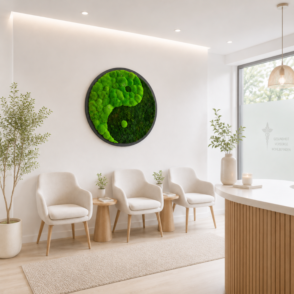 Moosbild rund "Yin Yang"