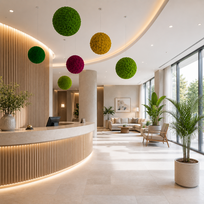 Moosball mit Islandmoos in verschiedenen Farben
