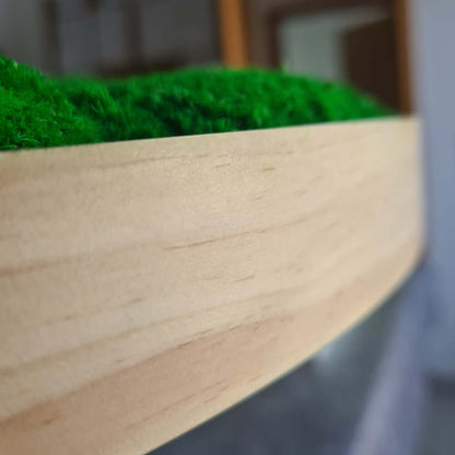 Moosbild rund, Moosbild mit Holz