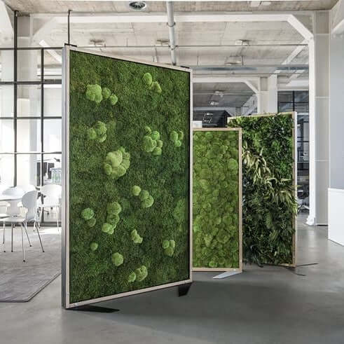 Room divider/dividing wall forest and pole moss 