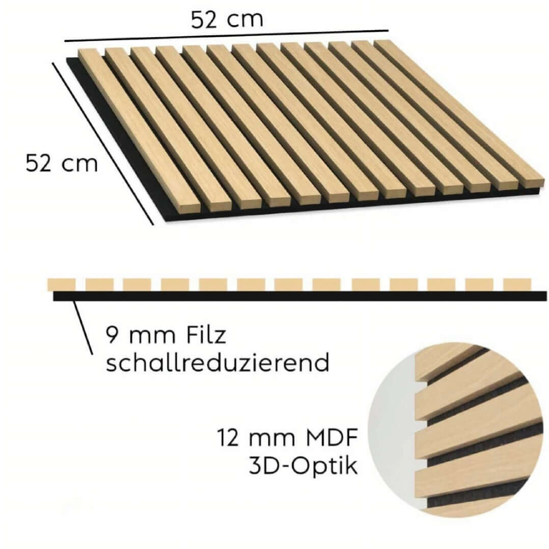 Akustikpaneele mit Holz und Pflanzen