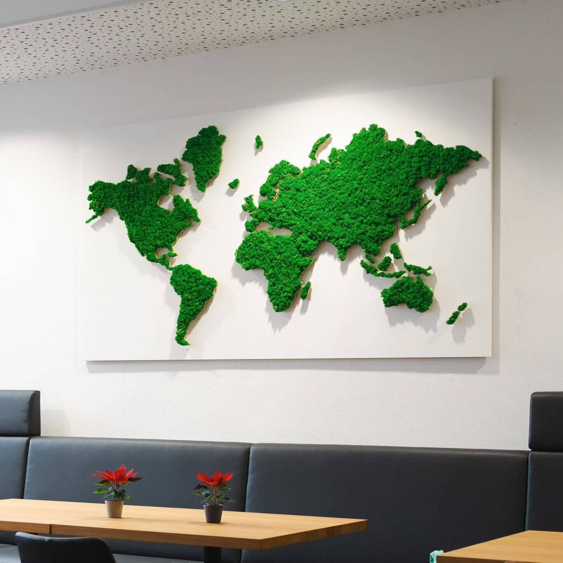 World map made from reindeer moss